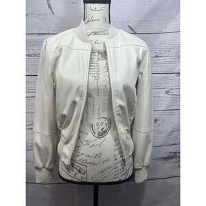 NWT Tahari Light Tan Zipper Jacket Ribbed Cuffs Women's Size Small‎